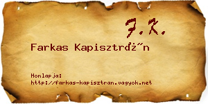 Farkas Kapisztrán névjegykártya