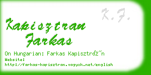 kapisztran farkas business card
